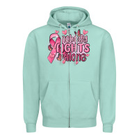 Seafoam nobody fights alone cancer Zipper Hoodie - MaliasSmallBusiness