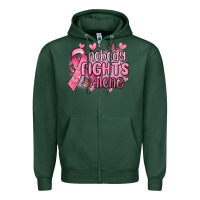 Sports Green nobody fights alone cancer Zipper Hoodie - MaliasSmallBusiness