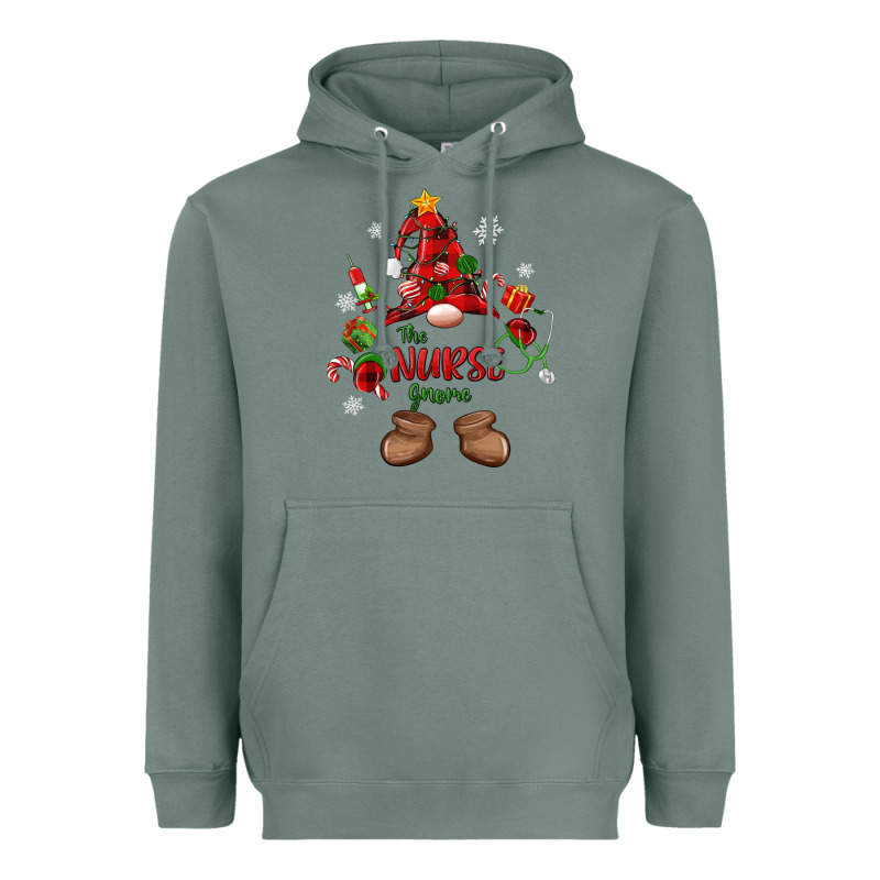 The Nurse Gnome Christmas Heavyweight Hoodie by MaliasSmallBusiness | Teevron