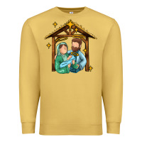 Antique Gold jesus newborn oh holy night Premium Sweatshirt - MaliasSmallBusiness