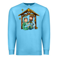 Ocean Blue jesus newborn oh holy night Premium Sweatshirt - MaliasSmallBusiness
