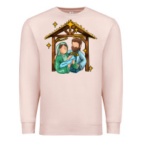 Pale Pink jesus newborn oh holy night Premium Sweatshirt - MaliasSmallBusiness