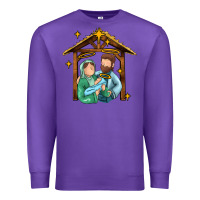 Purple jesus newborn oh holy night Premium Sweatshirt - MaliasSmallBusiness
