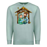 Seafoam jesus newborn oh holy night Premium Sweatshirt - MaliasSmallBusiness