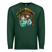 Sports Green jesus newborn oh holy night Premium Sweatshirt - MaliasSmallBusiness