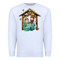 White jesus newborn oh holy night Premium Sweatshirt - MaliasSmallBusiness