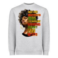 Heather Grey juneteenth 1885 because my ancestors weren't free in 1776 black woman Heavyweight Sweatshirt - HRA Design Shop