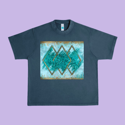 Turquoise Glitter Urban Heavy Tee Designed By Jahusdesignshop