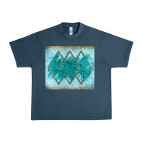 Midnight Navy turquoise glitter Urban Heavy Tee - JahusDesignShop