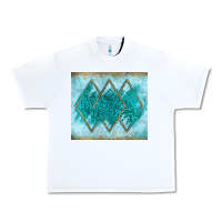 White turquoise glitter Urban Heavy Tee - JahusDesignShop