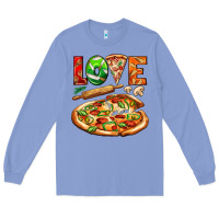 Colony Blue love pizza Long Sleeve Tee - AdoDesignShop