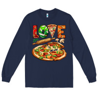 Navy love pizza Long Sleeve Tee - AdoDesignShop