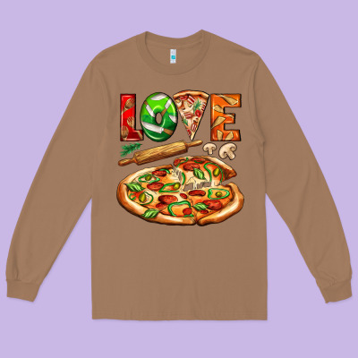 Love Pizza Long Sleeve Tee Designed By Adodesignshop