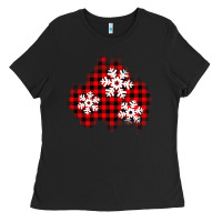Black Christmas snowflakes patch Ladies Tee - AdoDesignShop