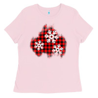 Bubblegum Pink Christmas snowflakes patch Ladies Tee - AdoDesignShop