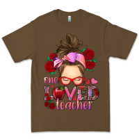 Cacao one loved teacher messy bun Premium Tee - RanaPortraitStore