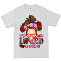 Dove Grey one loved teacher messy bun Premium Tee - RanaPortraitStore