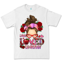 White one loved teacher messy bun Premium Tee - RanaPortraitStore