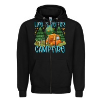 Black life is better by the camp fire Zipper Hoodie - MaliasSmallBusiness