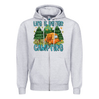 Heather Grey life is better by the camp fire Zipper Hoodie - MaliasSmallBusiness