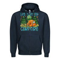 Navy life is better by the camp fire Zipper Hoodie - MaliasSmallBusiness