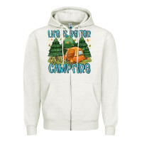 Oatmeal Heather life is better by the camp fire Zipper Hoodie - MaliasSmallBusiness