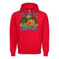 Red life is better by the camp fire Zipper Hoodie - MaliasSmallBusiness
