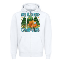 White life is better by the camp fire Zipper Hoodie - MaliasSmallBusiness