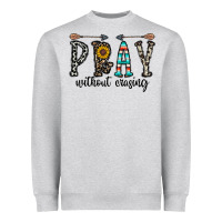 Heather Grey pray whithout crasing Heavyweight Sweatshirt - CowhideDigitalArt