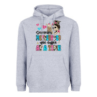Heather Grey surviving motherhood one coffee at a time Heavyweight Hoodie - MaliasSmallBusiness