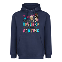 Navy surviving motherhood one coffee at a time Heavyweight Hoodie - MaliasSmallBusiness