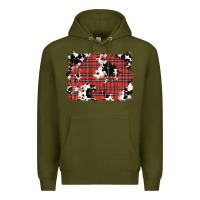 Army Green Christmas Plaid Cowhide Pattern Background Premium Hoodie - RanaPortraitStore