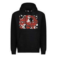 Black Christmas Plaid Cowhide Pattern Background Premium Hoodie - RanaPortraitStore