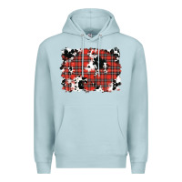 Blue Mist Christmas Plaid Cowhide Pattern Background Premium Hoodie - RanaPortraitStore
