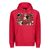 Cardinal Christmas Plaid Cowhide Pattern Background Premium Hoodie - RanaPortraitStore