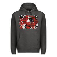 Charcoal Heather Christmas Plaid Cowhide Pattern Background Premium Hoodie - RanaPortraitStore