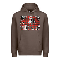 Coffee Christmas Plaid Cowhide Pattern Background Premium Hoodie - RanaPortraitStore