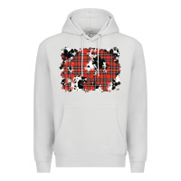 Dove Grey Christmas Plaid Cowhide Pattern Background Premium Hoodie - RanaPortraitStore