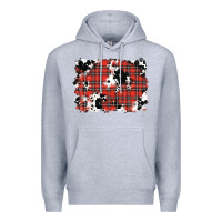 Heather Grey Christmas Plaid Cowhide Pattern Background Premium Hoodie - RanaPortraitStore