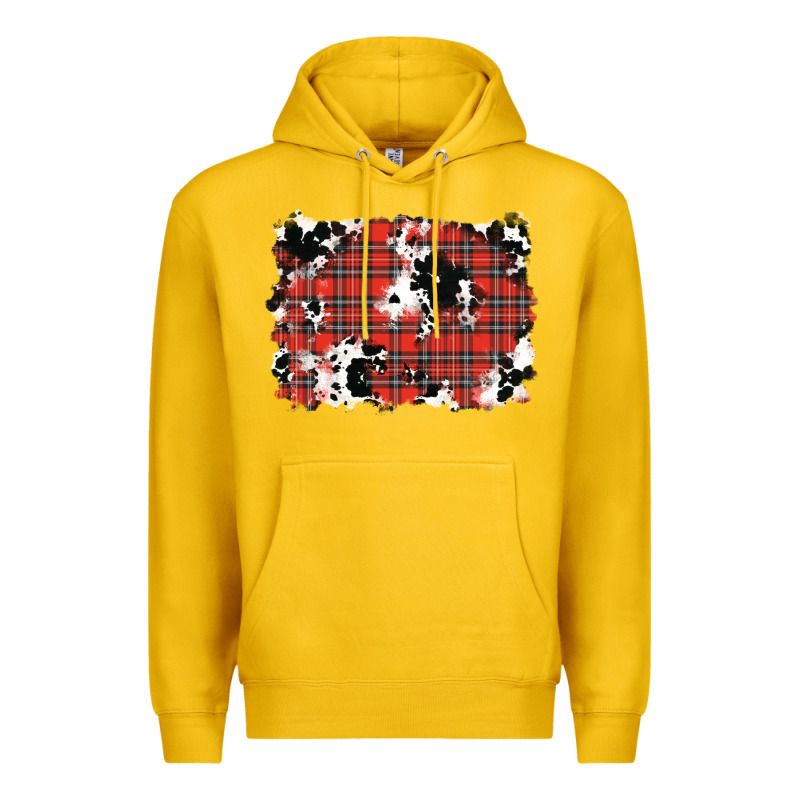 Christmas Plaid Cowhide Pattern Background Premium Hoodie by RanaPortraitStore | Teevron