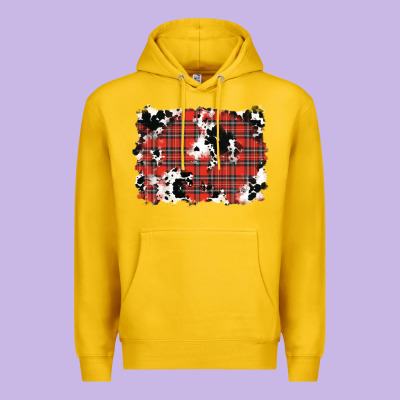 Christmas Plaid Cowhide Pattern Background Premium Hoodie Designed By Ranaportraitstore
