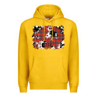 Lemon Christmas Plaid Cowhide Pattern Background Premium Hoodie - RanaPortraitStore