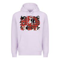 Lilac Christmas Plaid Cowhide Pattern Background Premium Hoodie - RanaPortraitStore