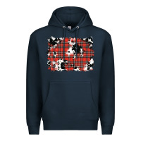 Navy Christmas Plaid Cowhide Pattern Background Premium Hoodie - RanaPortraitStore