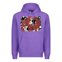 Purple Christmas Plaid Cowhide Pattern Background Premium Hoodie - RanaPortraitStore