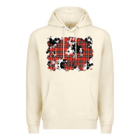 Sandshell Christmas Plaid Cowhide Pattern Background Premium Hoodie - RanaPortraitStore