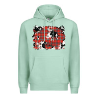 Seafoam Christmas Plaid Cowhide Pattern Background Premium Hoodie - RanaPortraitStore