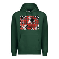 Sports Green Christmas Plaid Cowhide Pattern Background Premium Hoodie - RanaPortraitStore