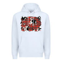 White Christmas Plaid Cowhide Pattern Background Premium Hoodie - RanaPortraitStore
