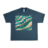 Midnight Navy turquoise glitter Urban Heavy Tee - JahusDesignShop
